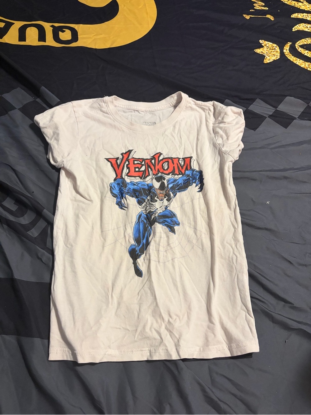 Marvel Venom Kids White T-Shirt with Blue and Red Graphic